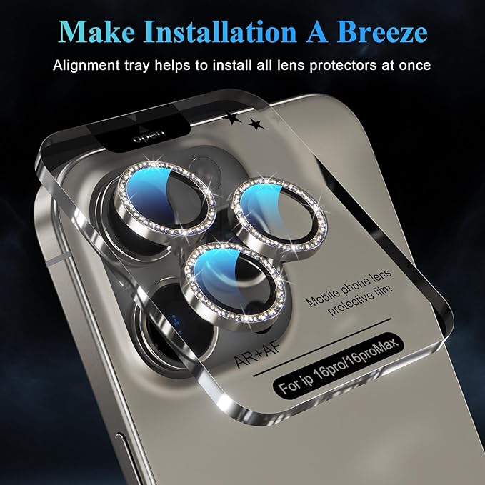 YWXTW Designed for iPhone 16 Pro/iPhone 16 Pro Max Camera Lens Protector Bling - Image 5