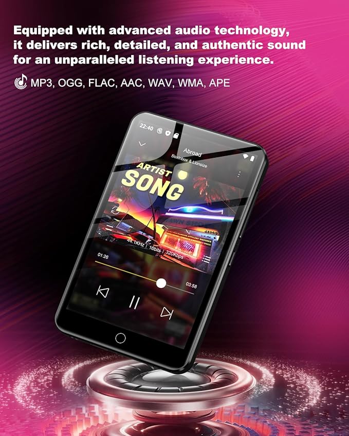 144GB MP3 Player with Bluetooth and WiFi, ZAQE 4.0 Inch Touch Screen Android - Image 7