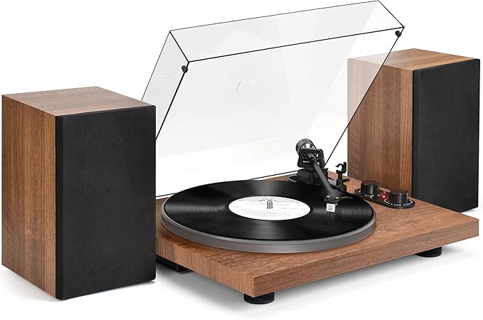 Record Player Turntable with 40W Speakers and Bluetooth Output Input by Udreamer