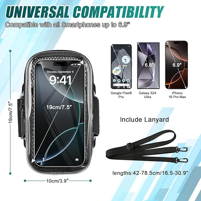 Phone Holder for Running, 2-in-1 Arm Band Cross Bag for iPhone16 15 14 13 Plus - Image 3