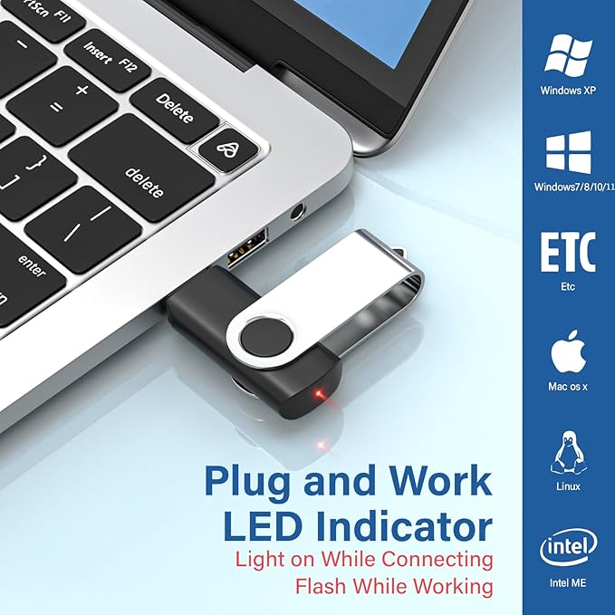 USB Flash Drives 2GB 10 Pack, Wooolken USB 2.0 Thumb Drives - Image 2