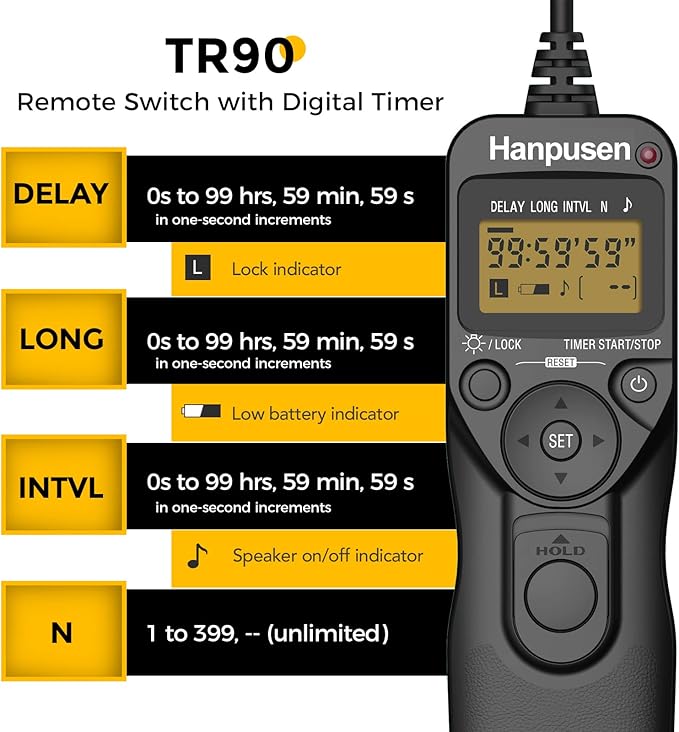 Camera Wired Timer Shutter Release, Camera Intervalometer Shutter Release Cords - Image 5