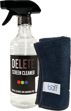Delete Screen Cleaner Spray Kit, 16oz Bottle and 12"x12" Microfiber Cleaning by DELETE