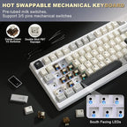 YUNZII YZ98 Gasket Mechanical Keyboard, 99 Key Hot Swappable BT5.0/2.4G/USB-C - Image 3