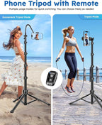 86" Tripod for iPhone, Stable & Tall Phone Tripod - Image 6