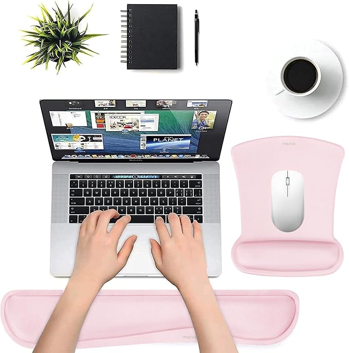 MOSISO Wrist Rest Support for Mouse Pad & Keyboard Set, Ergonomic Mousepad - Image 2
