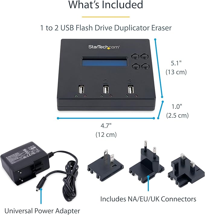 StarTech.com Standalone 1 to 2 USB Flash Drive Duplicator / Cloner / Eraser - Image 6