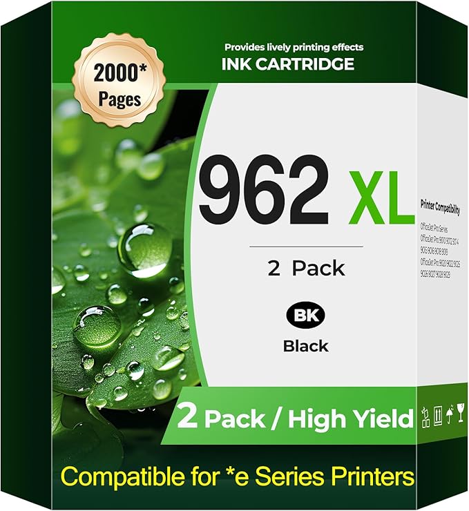 962XL Black OfficeJet Pro 9015e 9018e 9025e 9010 9020 e Compatible by haikyuu