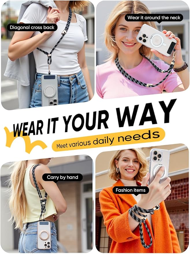 Phone Crossbody Lanyard with 2 Phone Tabs, Adjustable Anti-Theft Phone Lanyard - Image 8