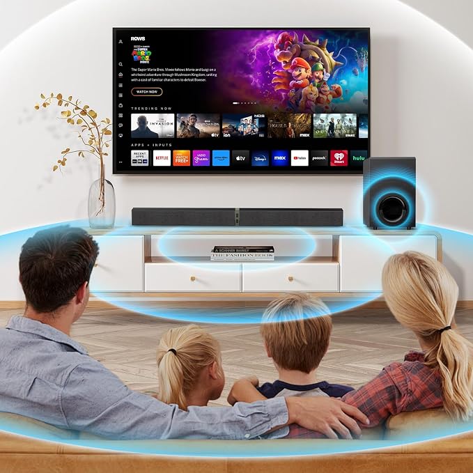 MZEIBO Sound bar with Subwoofer, 120W Bluetooth 5.0 TV Soundbar Home Theater - Image 7