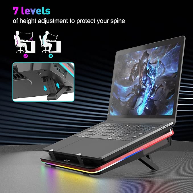 IETS GT500 Powerful Turbo-Fan RGB Laptop Cooling Pad - Image 5
