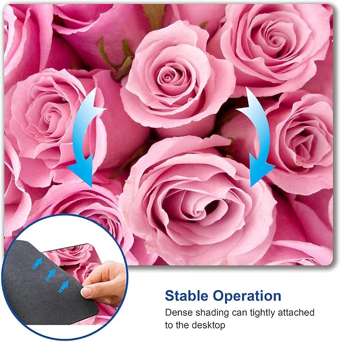 IMAYONDIA Pink Rose Mouse Pad, Waterproof Non-Slip Rubber Base Mouse Pad - Image 5