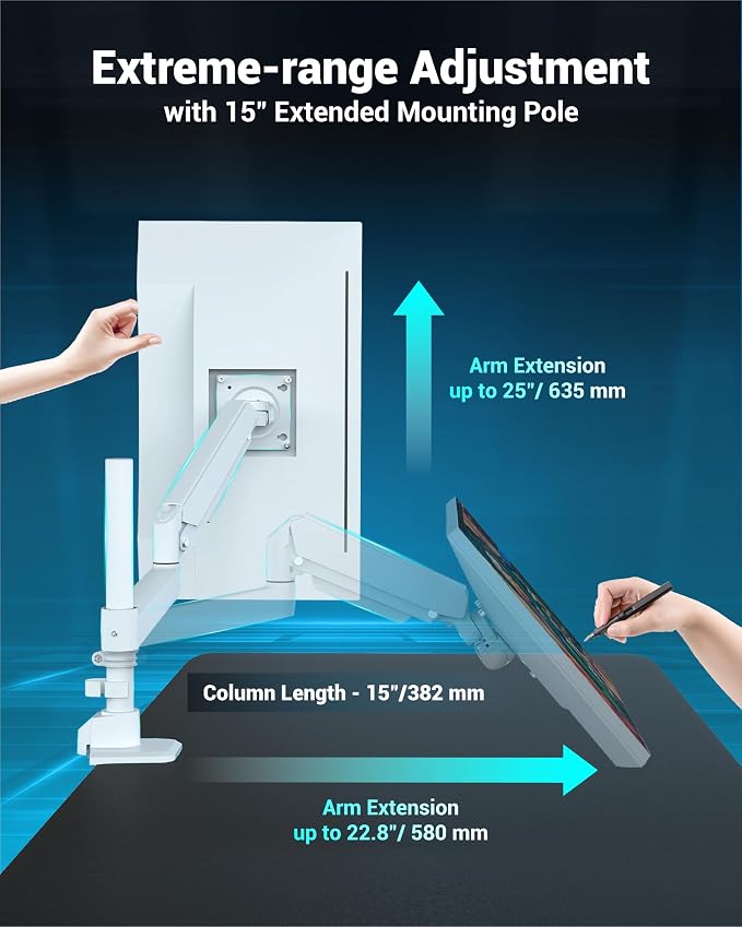 Heavy Duty Monitor Arm for 13-49 Inch Ultrawide Screens, Holds Up to 44lbs - Image 3