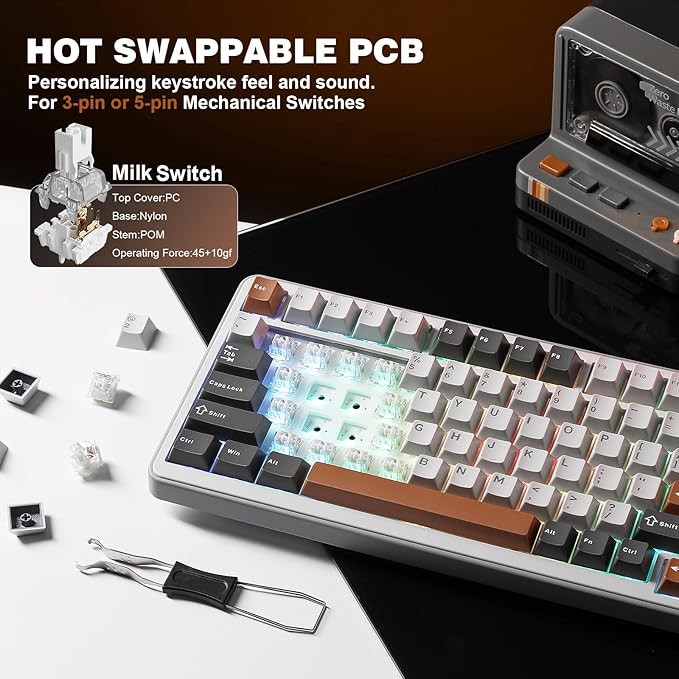 YUNZII B75 PRO Wireless Mechanical Keyboard, 75% Layout - Image 5
