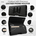 Leather Phone Holster for Men & Women, Horizontal Cell Phone Case - Image 2