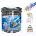 100-PACK Cat5 Cat5e Cat6 RJ45 Pass Through Connectors Ends, 1.1mm Unshielded by GaobigeNetworkToolKit