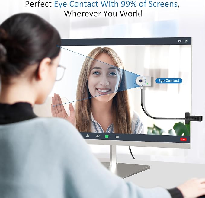 Webcam 1080P for PC, Eye Contact Webcam for Desktop Computer - Image 2