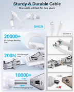 SHEZI 4-in-1 Compatible with USB C to Lightning Cable 100W Fast Charging & Data - Image 6