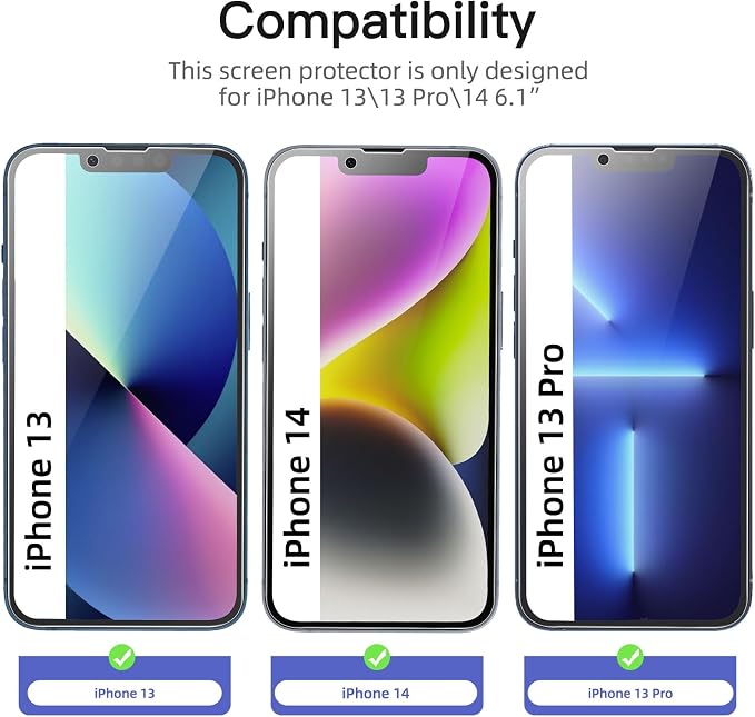 NEW'C 3 Pack Privacy for iPhone 16e, iPhone 14, iPhone 13, iPhone 13 Proo - Image 2