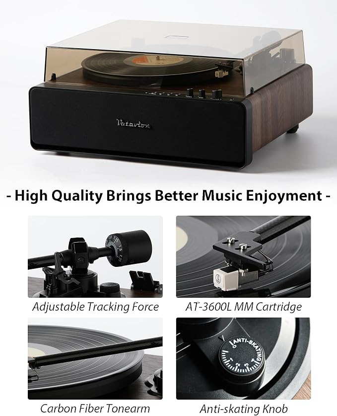 Vinyl Record Player, High Fidelity Belt Drive Turntable - Image 5