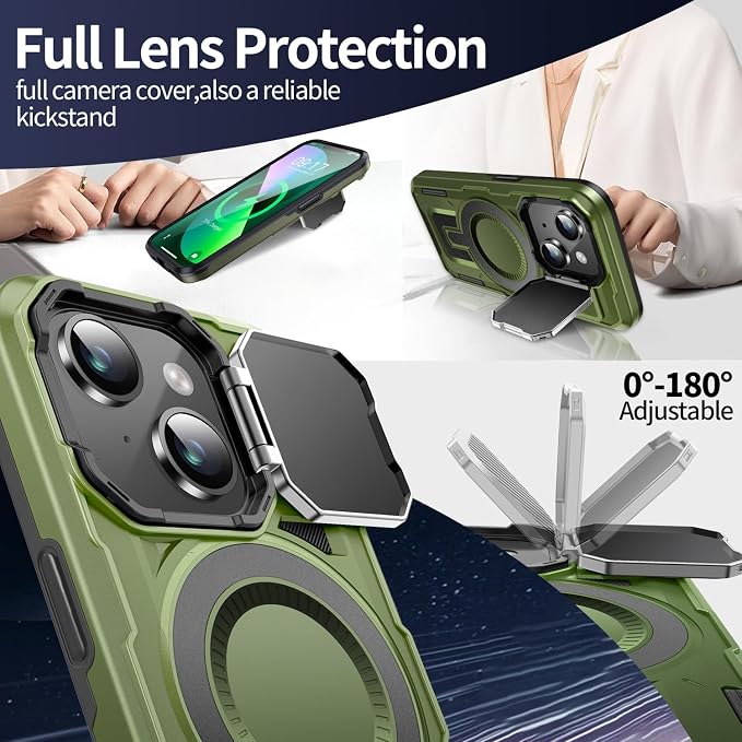 Camera Stand Case for iPhone 13/14, 2024 Version Military Grade Protective Soft - Image 3