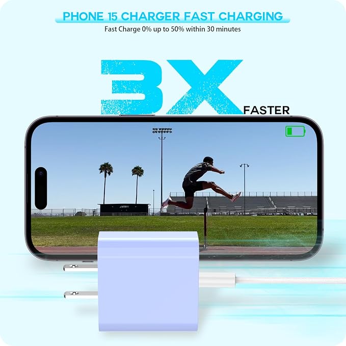 20W USB C Fast Charger iPhone 16 Fast Charging, Apple 15 Charger Block 6ft C to - Image 3