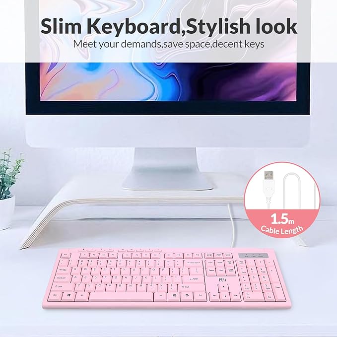 Rii RK907 Ultra-Slim Compact USB Wired Keyboard - Image 9