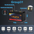 Lithium Car Battery Start-Stop GROUP 31 12.8V 100Ah 1500CCA LiFePO4 Automotive - Image 2