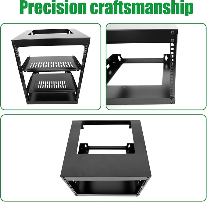6U Wall Mount Open Frame 19 Inch Server Equipment Rack Wall Mountable Heavy - Image 5