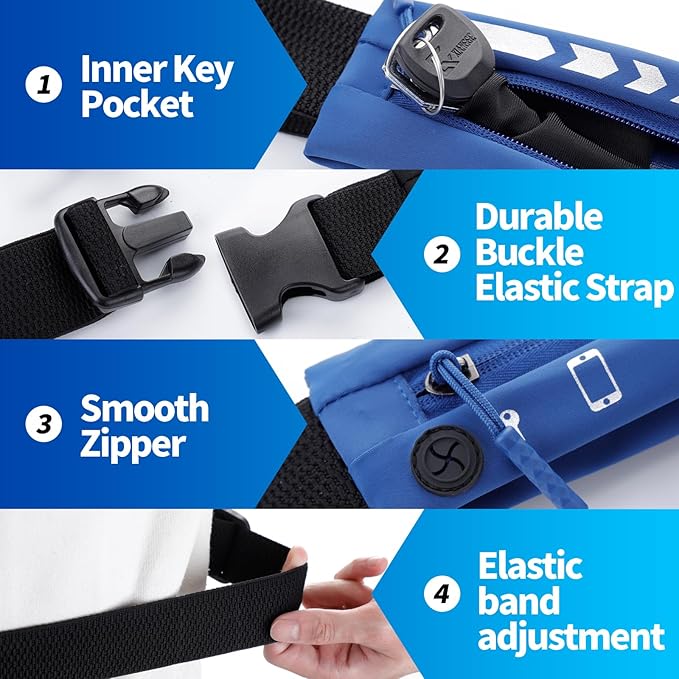 USHAKE Slim Running Belt for Women Men-Runners Phone Holder Fanny Pack - Image 5
