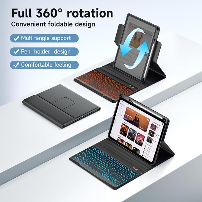 Keyboard Case for iPad 9th/8th/7th Generation 10.2 inch 2021/2020/2019 & ipad - Image 3