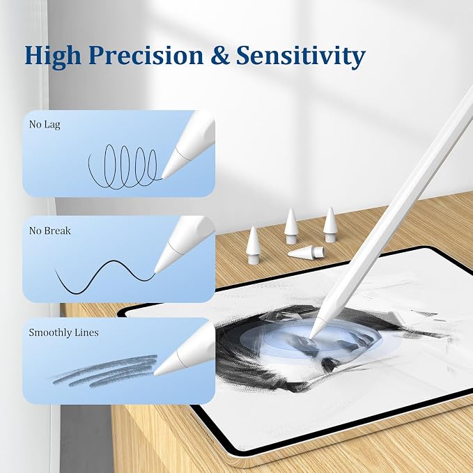 Upgraded Replacement Tips for Apple Pencil Pro/2nd Gen/1st Gen/USB-C, No Wear - Image 5