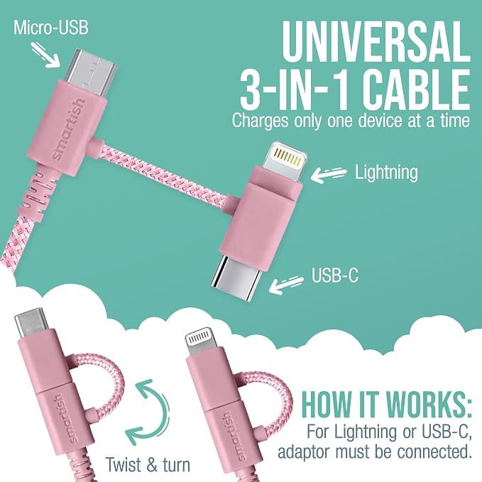 Smartish USB-C/Lightning Cable for iPhone 16/15/14 - Image 2