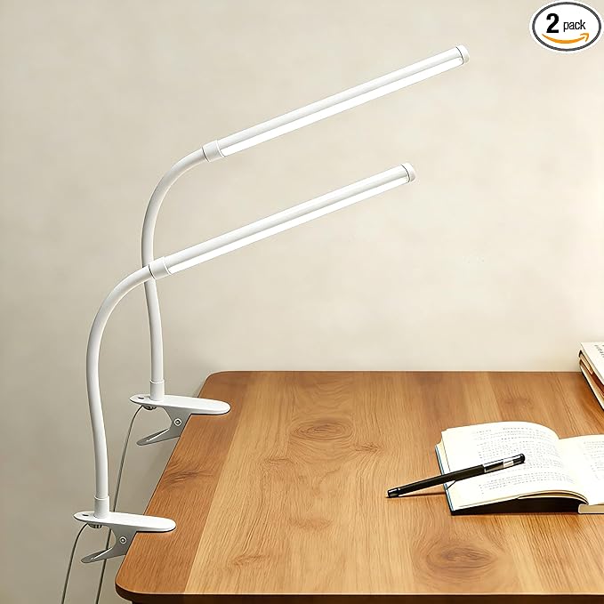 Set of 2 LED Desk Lamp with Clamp by Unknown