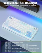AULA F75 75% Wireless Mechanical Keyboard, Hot Swappable Creamy Keyboard - Image 4