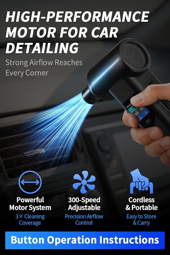 Instant Dust Removal – Electric Air Duster 130000 RPM, 40 mm Motor, 10000 mAh - Image 4