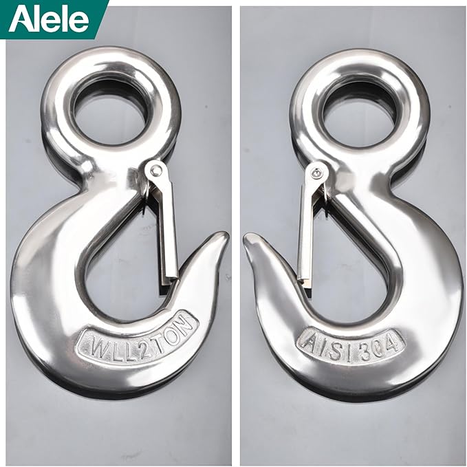 Alele Grab Hooks, 2T Crane Scale, Slip Hooks, Stainless Steel Heavy Duty - Image 2