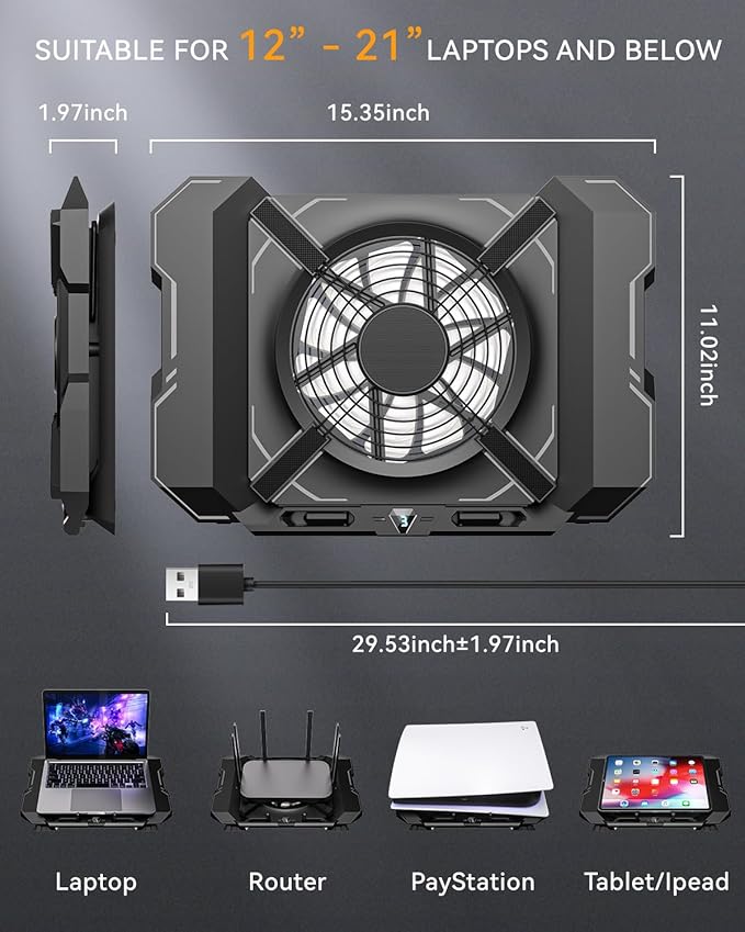 Laptop Cooling Pad, Gaming Laptop Cooler - Image 6