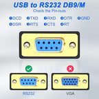 XMSJSIY USB to RS232 DB9 Serial Adapter Cable USB A Male to D-SUB 9-Pin Female - Image 5