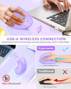 Lekvey Ergonomic Mouse, Vertical Wireless Mouse, Rechargeable 2.4G Optical - Image 3
