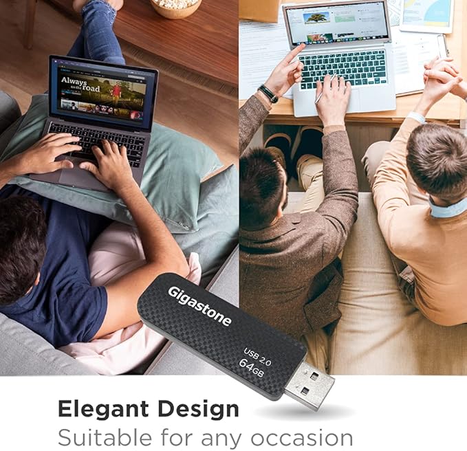 GIGASTONE V30 64GB USB 2.0 Flash Drive, Retractable Sliding Design Pen Drive - Image 2