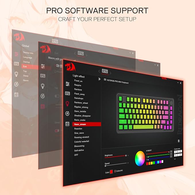 Redragon K673 PRO SE 75% 81 Keys Wireless Gasket RGB Gaming Keyboard, 3-Mode - Image 9