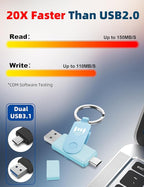 MOSDART 256GB USB3.1 Fast Speed C and A Dual Flash Drive, exFAT Memory Stick - Image 5