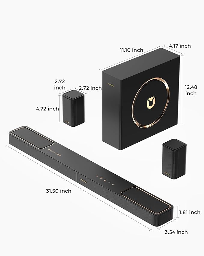 ULTIMEA 5.1.2ch Sound Bar with Dolby Atmos, Surround Sound System - Image 8