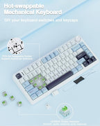 AULA F75 75% Wireless Mechanical Keyboard, Hot Swappable Creamy Keyboard - Image 5