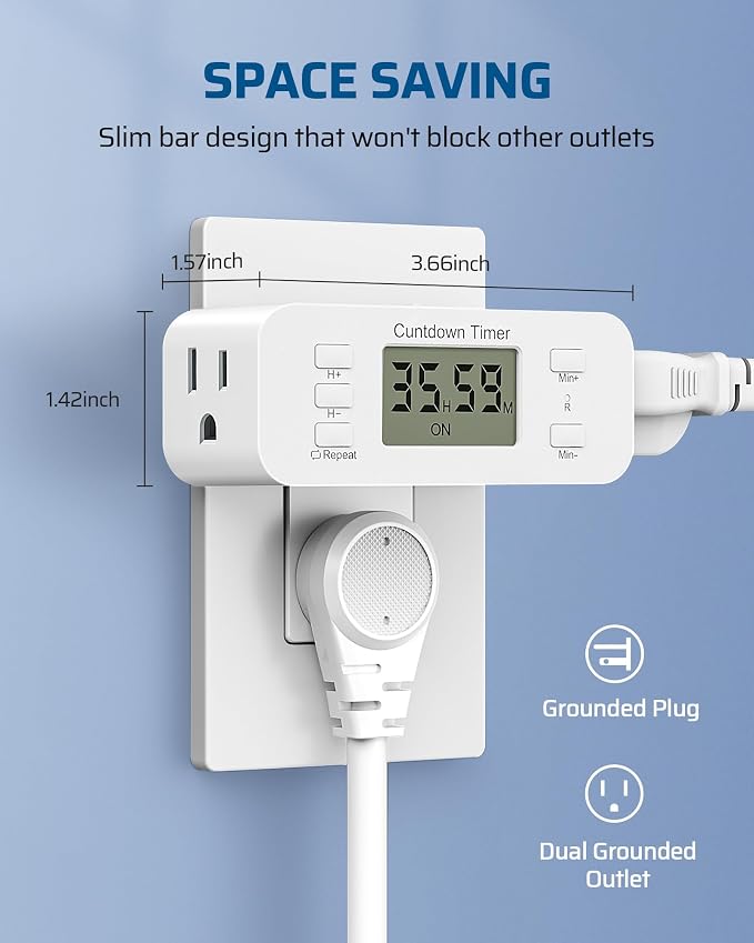 DEWENWILS 2 Pack Indoor Countdown Timer Outlet, Timers - Image 6