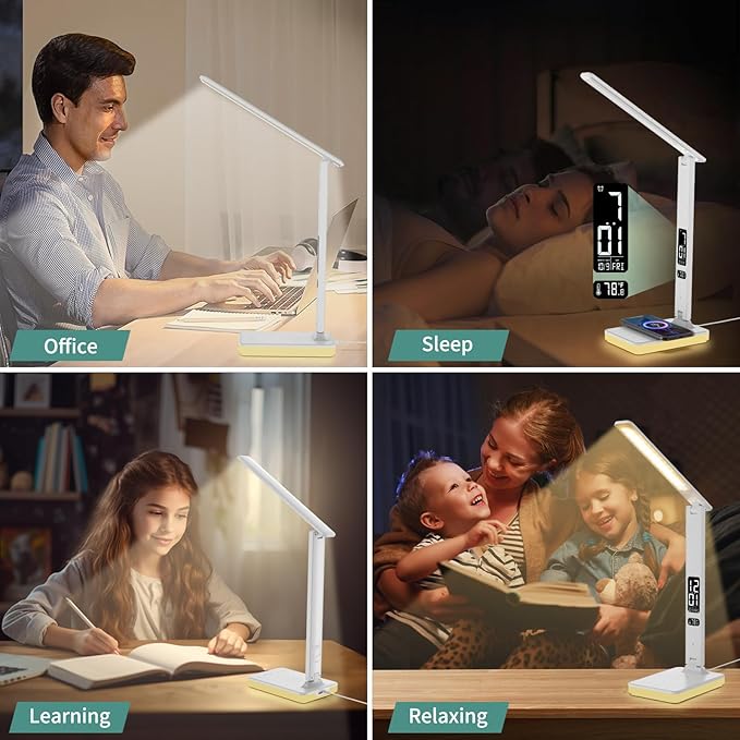 LED Desk Lamp for Home Office, USB Charging Port, Reading Lamp Desk Light - Image 8