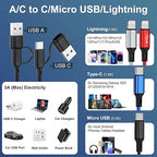 6 in 1 Multi Charging Cable 3Pack-6FT Multi USB Cable 3A Multi Charger Cable - Image 3