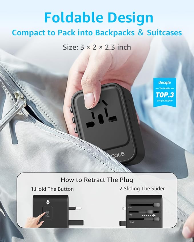 Universal Travel Adapter, International Travel Plug Adapter - Image 4