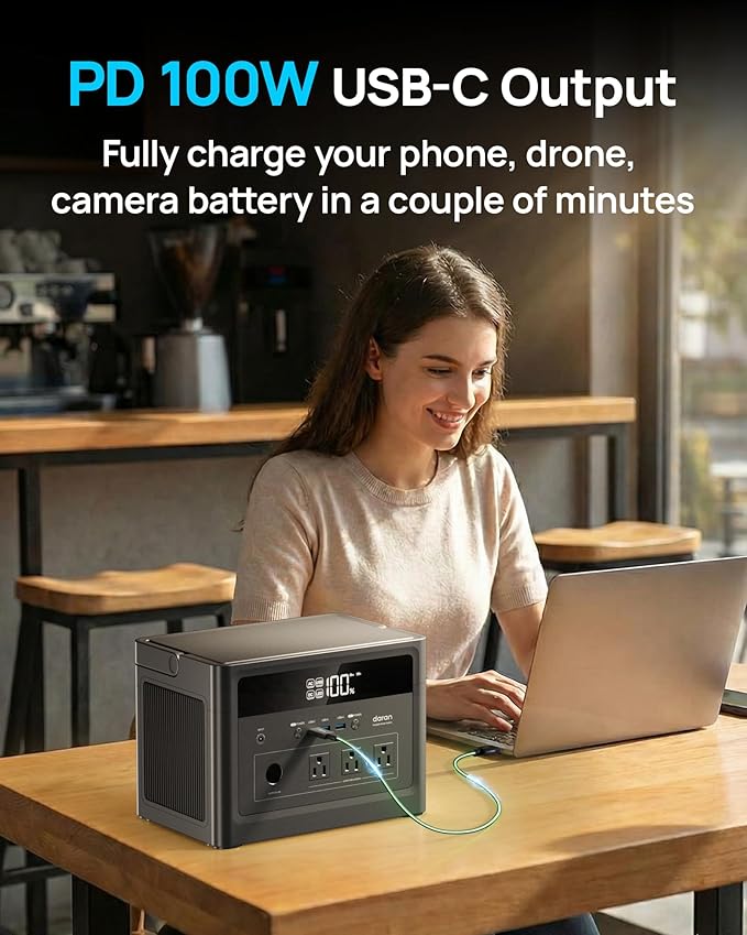 DaranEner 576Wh Solar Generator 600W, Portable Power Station - Image 5